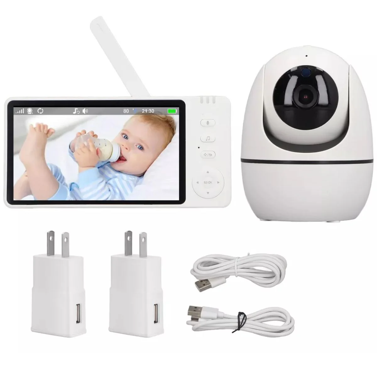 Monitor De Video Para Bebe 5'' Con Visión Nocturna HD. Videovigilancia Con Radio Para Niños. Baby Cam. - Image 4