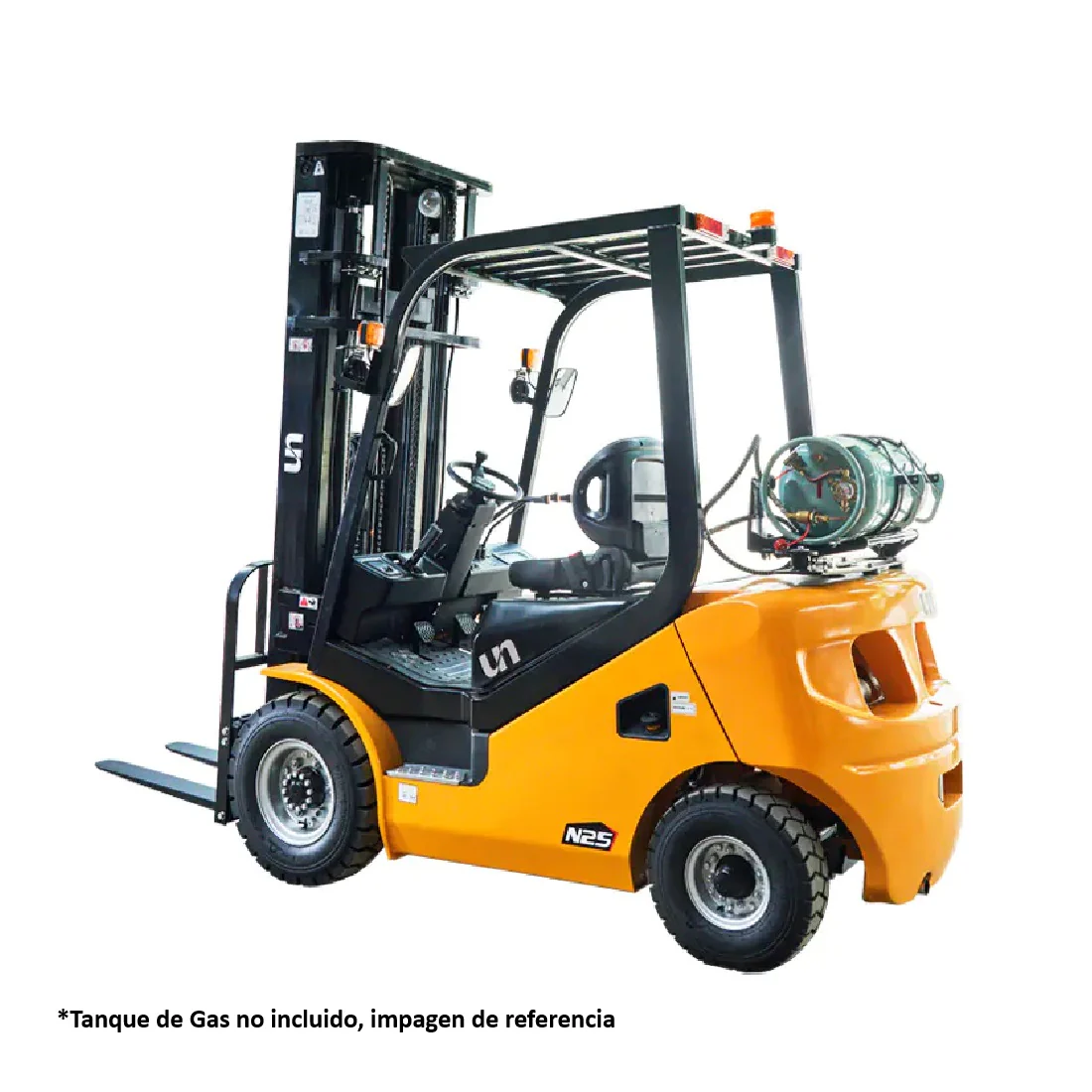 Montacargas Gasolina 2.5 Toneladas Torre De 5 Mts De Altura. Llantas Sólidas Y Side Shifter UN FORKLIFT - Image 2