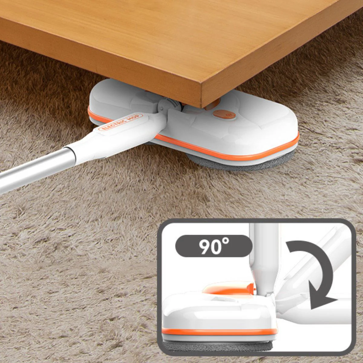 Mopa Eléctrica Inalámbrica Con Autolimpieza. Barre, Trapea Y Desinfecta. Tanque 750Ml, Luz LED Y Cabezal Giratorio 90° (Incluye Cubo). - Image 2