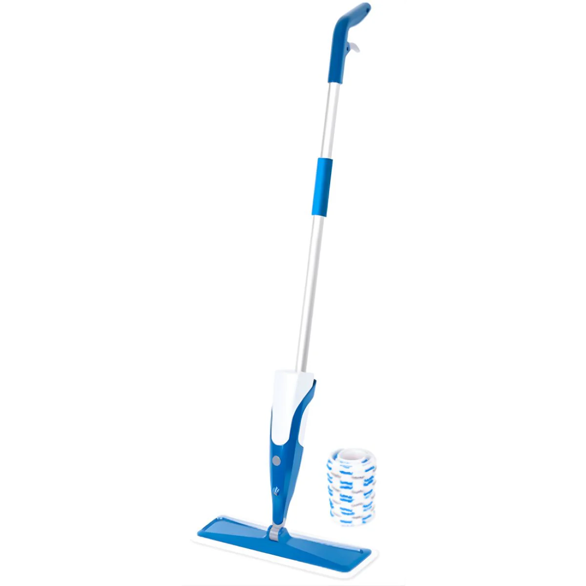 Mopa Spray Con Botella Removible De 500 Ml. Lampazo Trapeador Pulverizador Con Mango De 118Cm Y Cabezal De 38Cm.