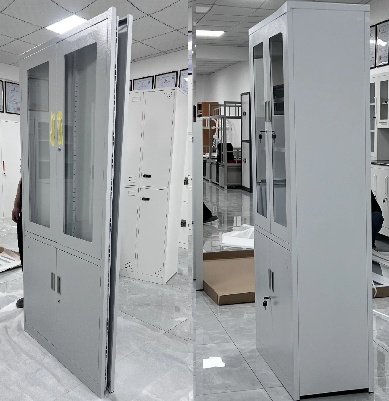 Mueble Metalico Gabinete Armado Estructura Plegable Cuatro Puertas Dos Repisas Superiores Una Inferior 1850X900x400mm - Image 2
