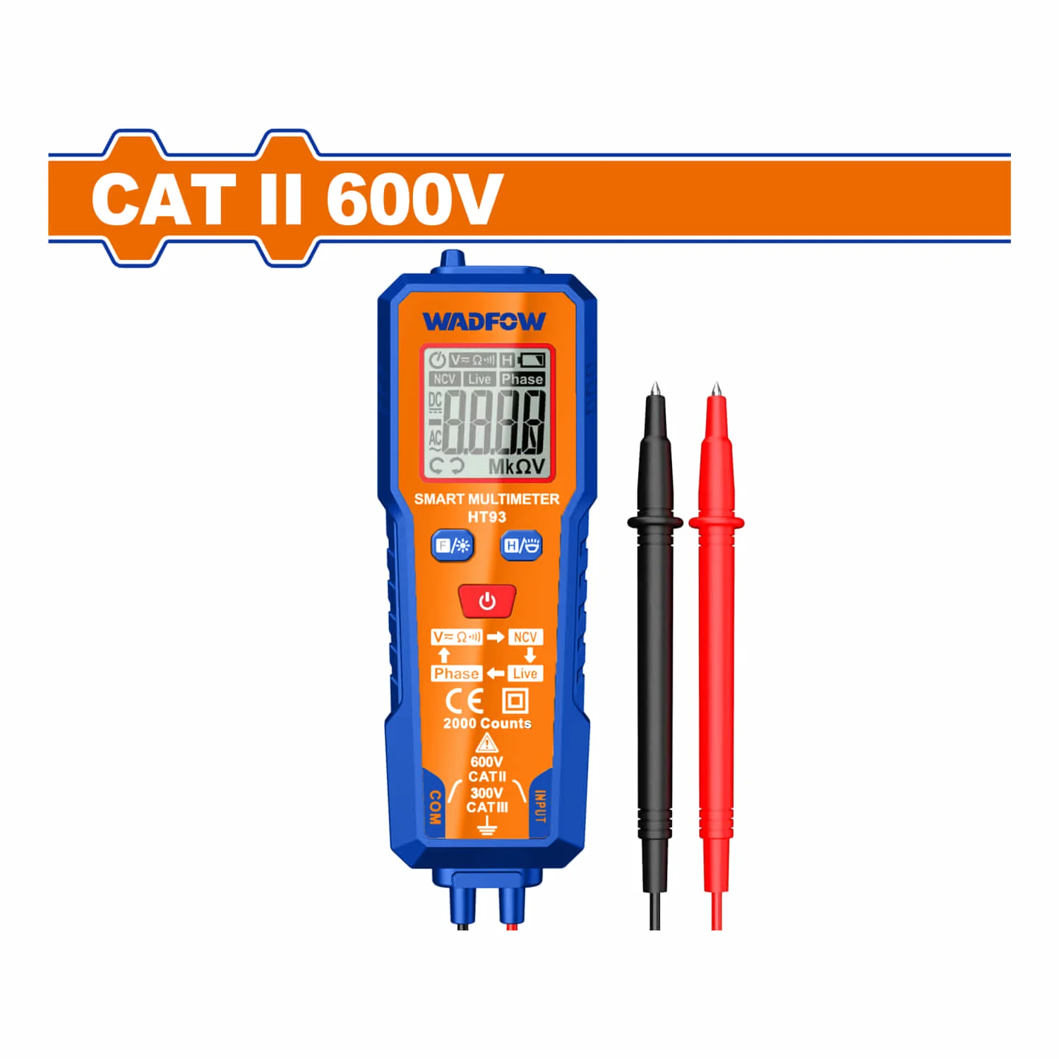 Multímetro Digital 2000 Dígitos. CAT II 600V. Función Inteligente. Rango Automático. Apagado Automático. Resistencia: 20MΩ - Image 2