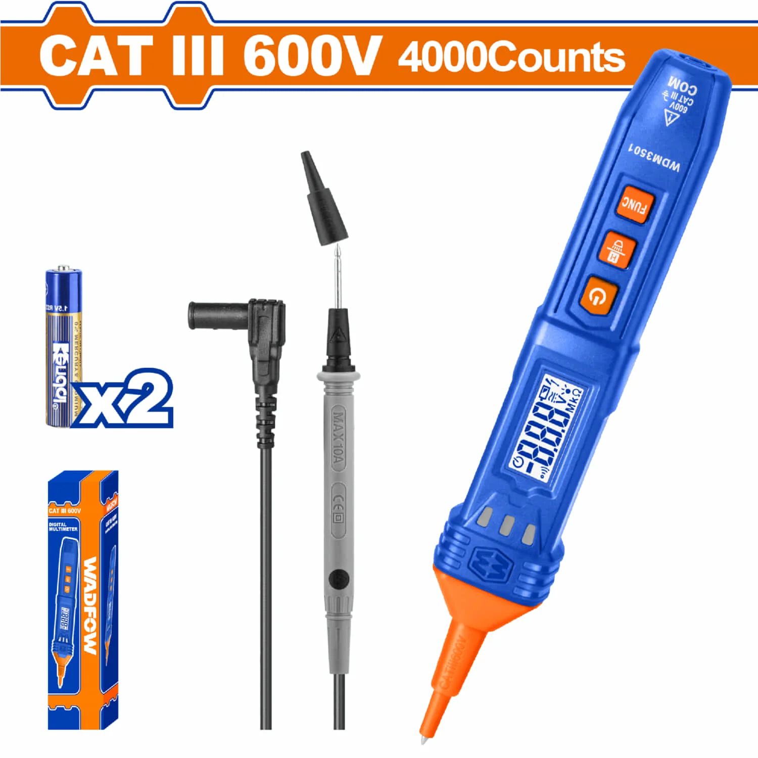 Multímetro Digital. CATIII 600V. 4000 Dígitos. Función Inteligente. Medición Secuencia De Fases.