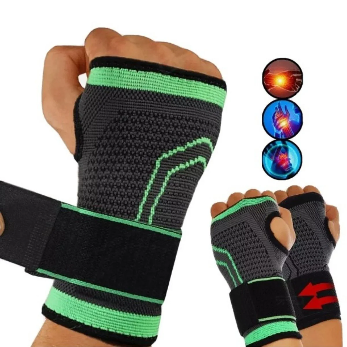Muñequera Elástica Con Venda Ajustable.  Soporte De Muñeca Con Compresión Deportiva Para Dolor, Lesiones Y Entrenamiento - Image 2