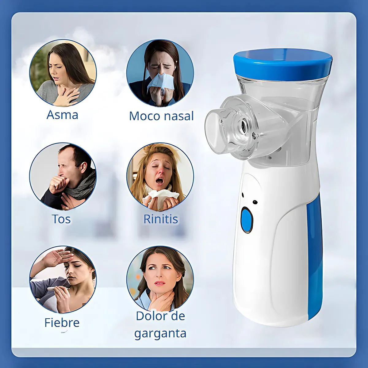Nebulizador Portátil De Malla Ultrasónica. Inhalador Mini Silencioso 8Ml. Recargable USB-C. Ideal Para Adultos Y Niños. - Image 3