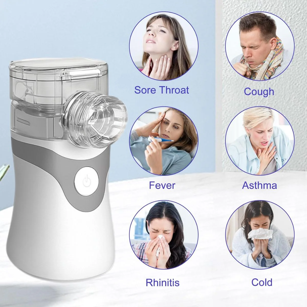 Nebulizador Portátil Recargable Por USB-C. Inhalador De Mano Silencioso Para Asma, Tos, Resfriado Y Alergias - Image 5