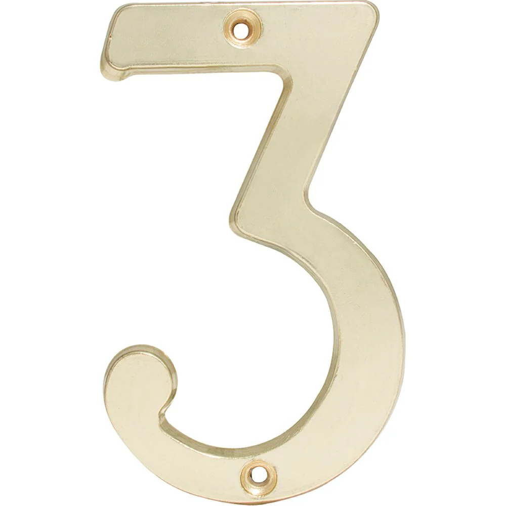 Numero 3 Slim 4" Latón Brillante Lock - Image 5