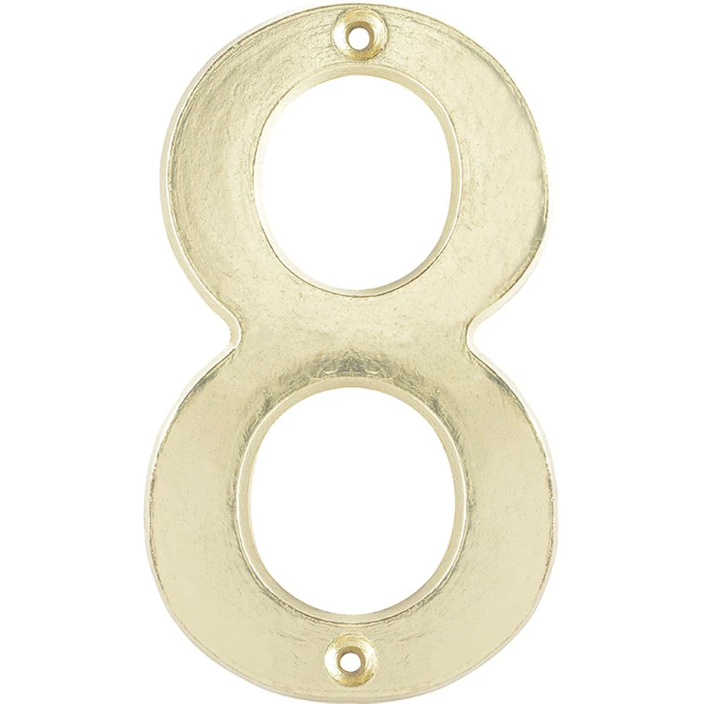Numero 8 Slim 4" Latón Brillante Lock - Image 2