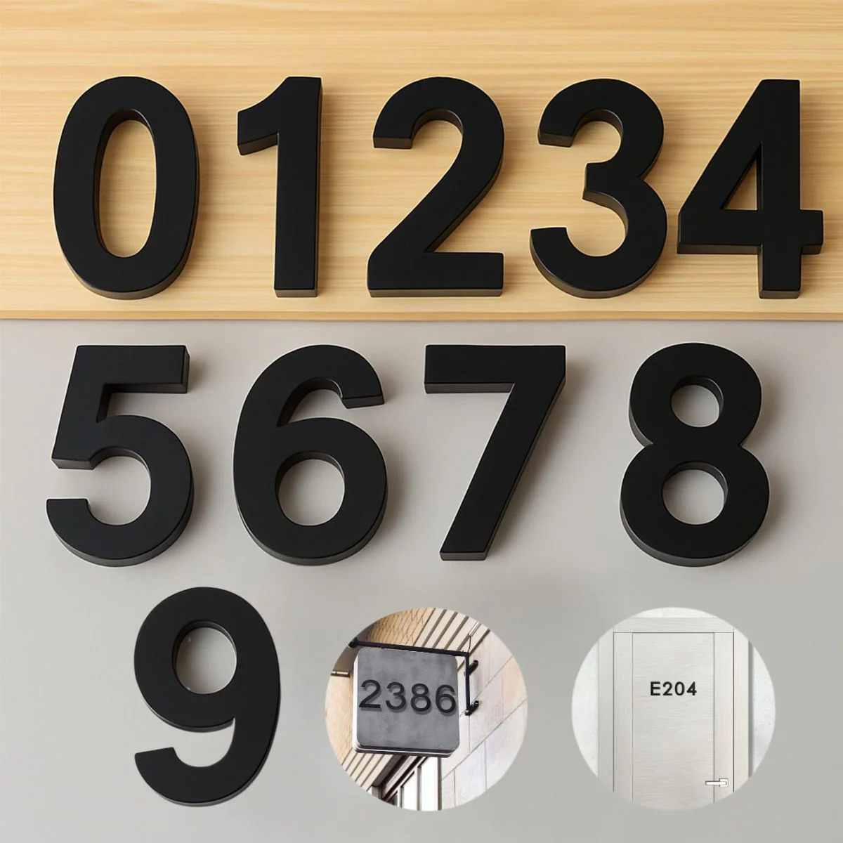 Números En Acrílico Autoadhesivo 10X6.6Cm Para Fachadas Y Puertas. Letrero Señal Numérica Adhesiva. (Unidad)