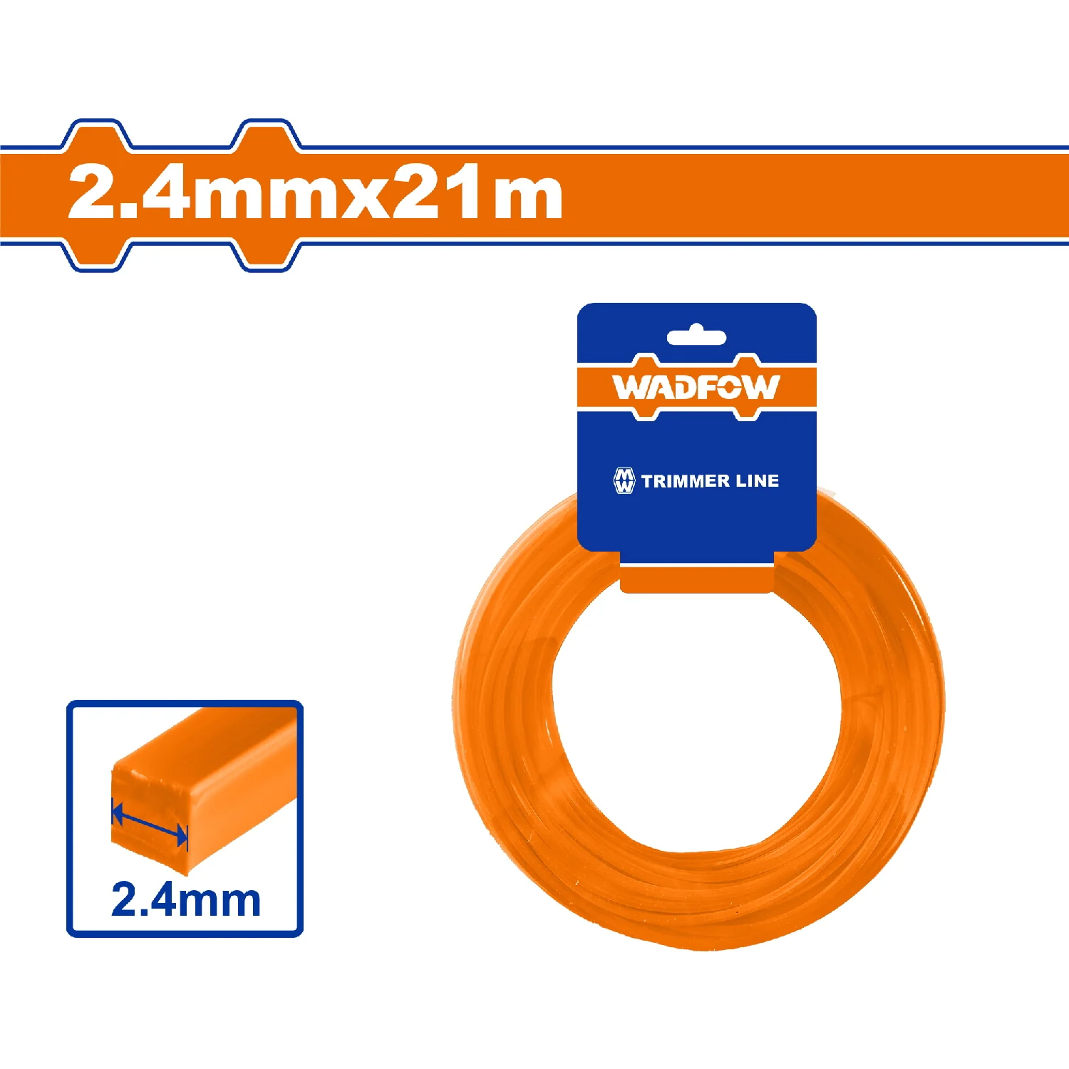 Nylon Cuadrado Para Desmalezadora (Guira). 2.4 Mm. 21M - Image 2