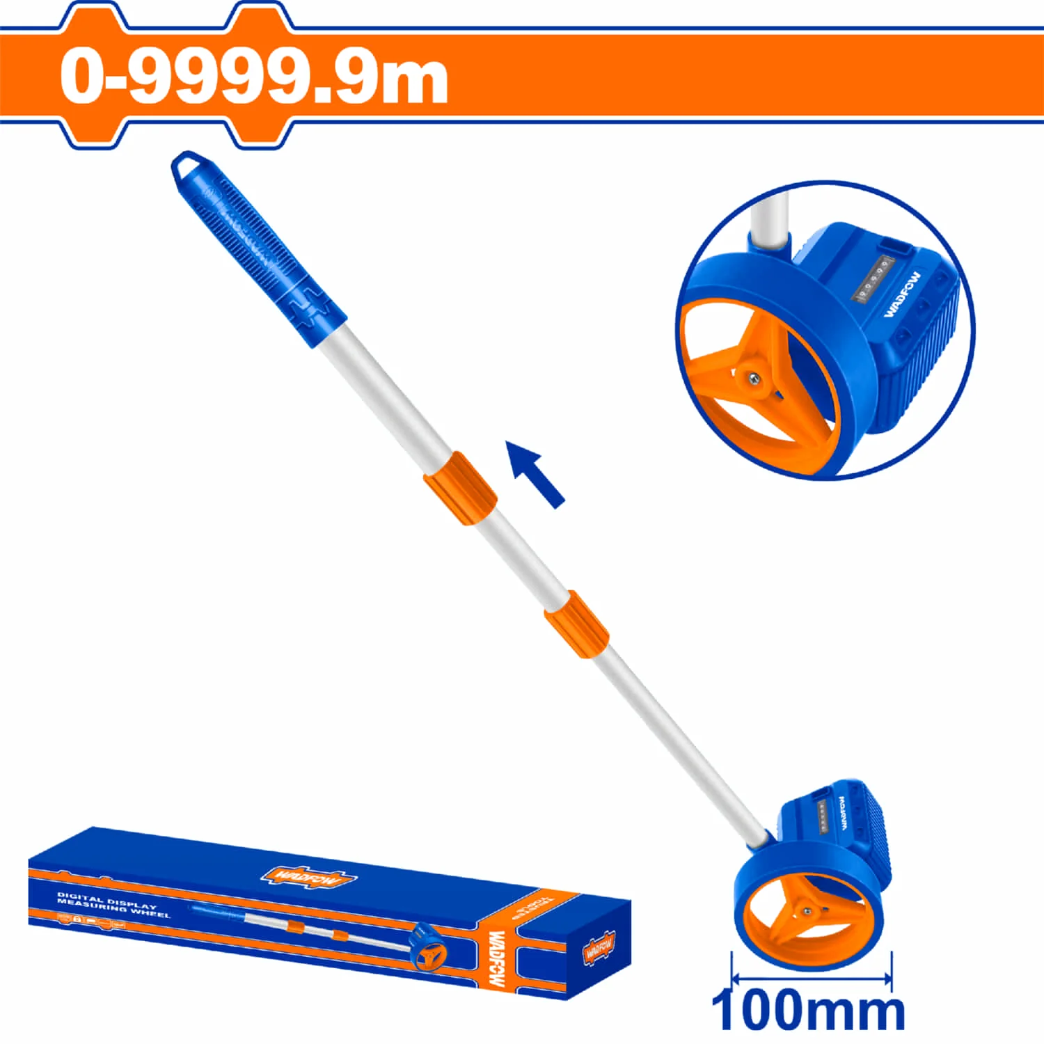 Odómetro De Rueda Con Contador Digital. Rango De Medición: 0-9999.9M Para Medir Distancias.