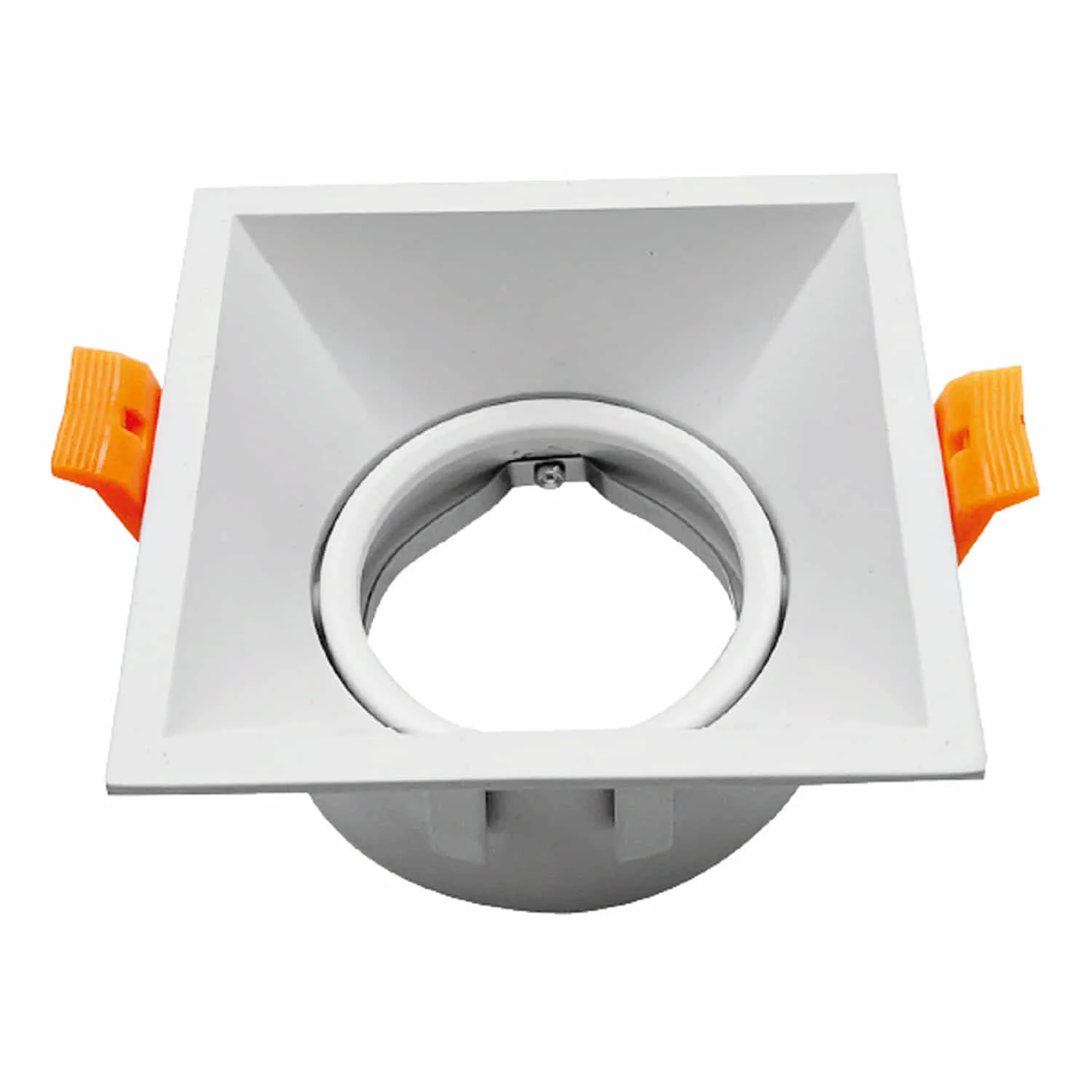 Aro Empotrable Soporte Ojo De Buey 1Xgu10 Aluminio Blanco Para Interior Y Exterior. Direccionable. Cuadrado. Incrustable