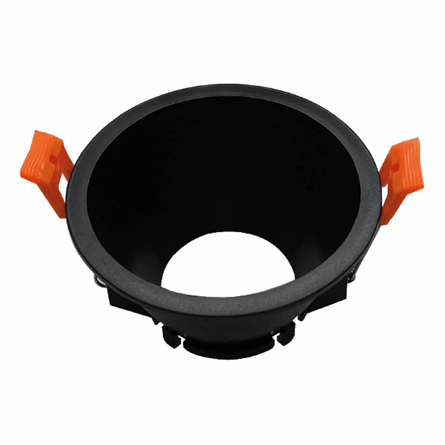 Aro Empotrable Soporte Ojo De Buey 1Xgu10 Plástico Negro Para Interior Y Exterior. Φ95x52mm. Redondo. Incrustable