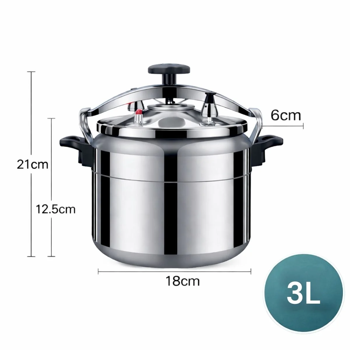 Olla De Presión De Cocción Rápida, Sistema De Seguridad Con Válvulas Dobles A Prueba De Explosiones, Compatible Con Gas Y Cocina Eléctrica. Capacidad 3 Litros.18 Cm - Image 5