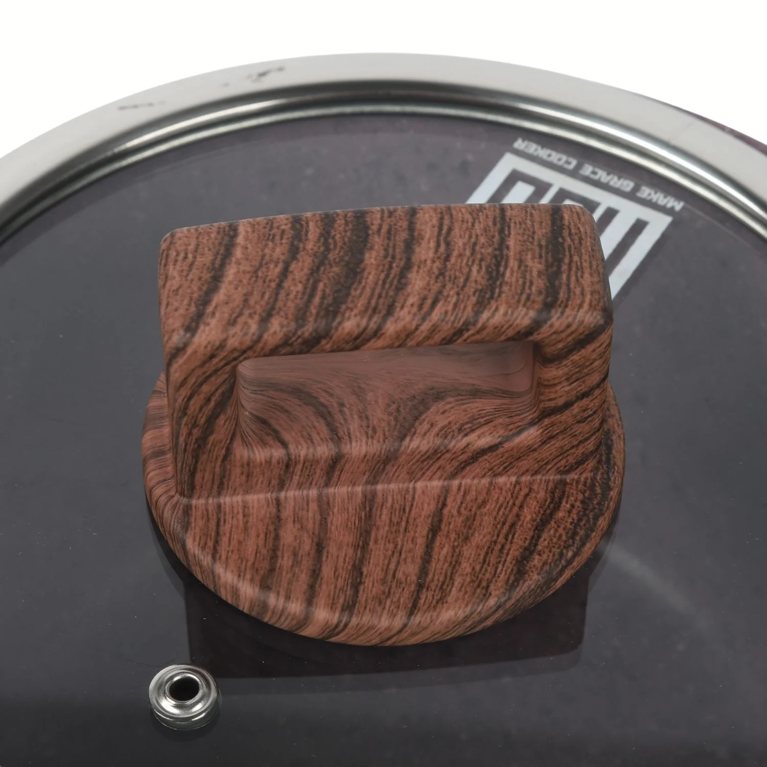 Olla Multifunción Ceramica Antiadherente 16Cm Con Tapa De Vidrio Color Marrón Rojizo  Mango Imitación Madera-Eco Friendly 100% Libre De Teflon - Image 2