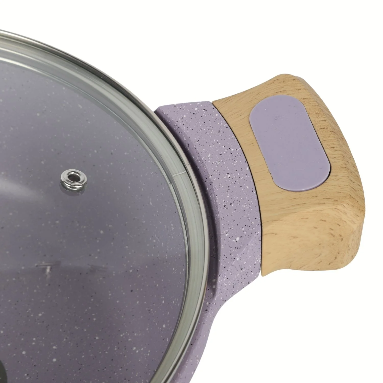 Ollas Y Sartén Antiadherente 9 Piezas Color Morado 100% Libre De Teflon Con Mango De Madera Y Revestimiento Cerámico. - Image 3