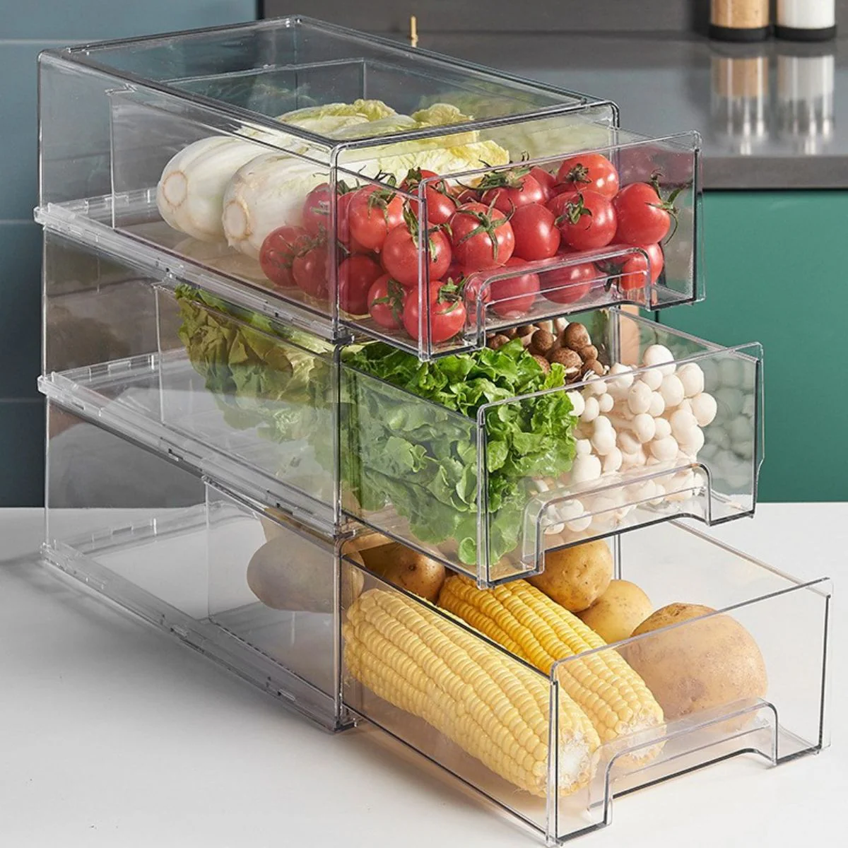 Organizador De Nevera Transparente Grande. Gaveta De Almacenamiento Para Alimentos (30X21.5X11cm). Caja De Acrilico Para Refrigerador. - Image 2