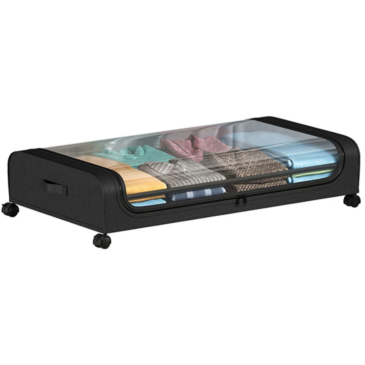Organizador De Ropa Zapatos Bajo Cama Con Ruedas. Cajón De Almacenaje 31.5 X 17.3 X 6.3”. Caja Almacenamiento Con Ventana Transparente - Image 5