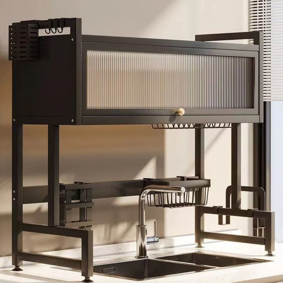 Organizador Escurridor De Platos Sobre Fregador De Cocina. Estantería Metálica Multifuncional (85X80x28cm). - Image 3