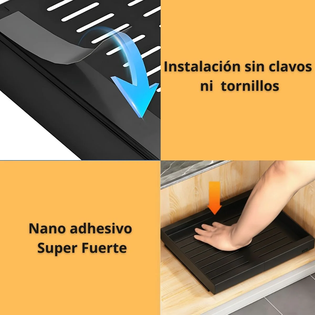 Organizador Gaveta De Cocina Expandible Y Extraíble De Acero Para Latas, Platos Y Despensa. 32 A 53Cm De Ancho X42.5Cm Profundo. Color Negro. 1 Unidad - Image 4