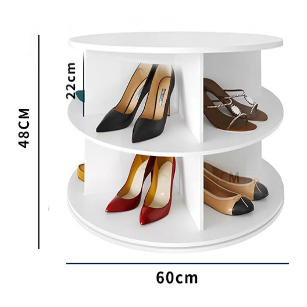 Organizador Multifuncional Giratorio De 2 Niveles. Mueble Zapatero Redondo De Almacenamiento. Estante Giratorio. Zapatos - Image 3