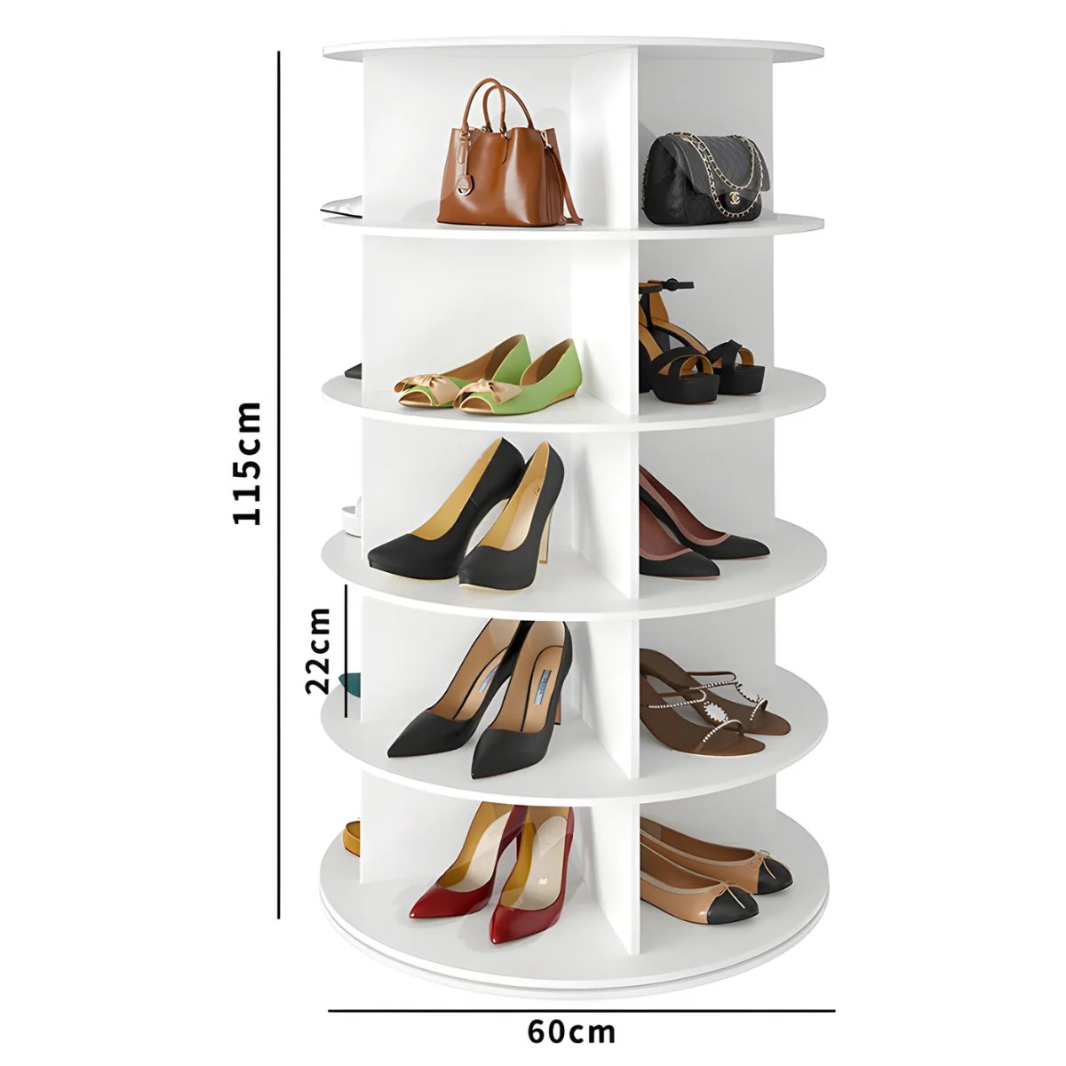 Organizador Multifuncional Giratorio De 5 Niveles. Mueble Zapatero Redondo De Almacenamiento. Estante Giratorio. Zapatos - Image 3