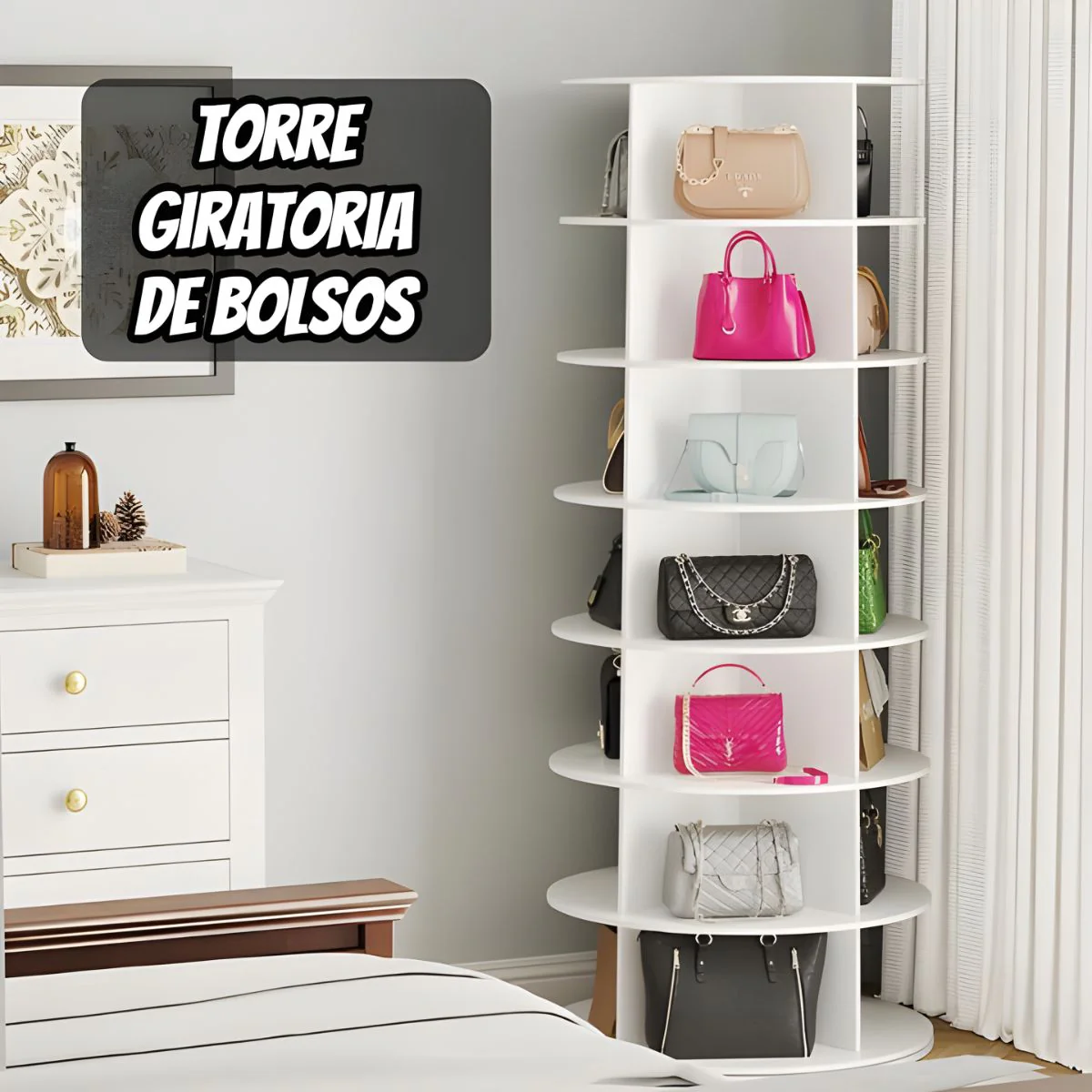 Organizador Multifuncional Giratorio De 7 Niveles. Mueble Zapatero Redondo De Almacenamiento. Estante Giratorio. Zapatos - Image 2