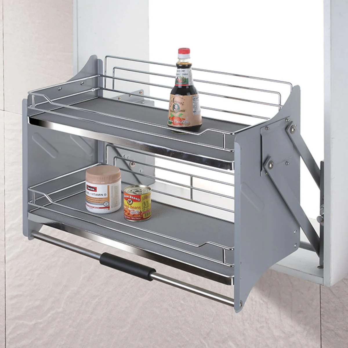 Organizadores Retráctiles Para Gabinetes Superiores. Estantes Abatibles De Cocina Doble Nivel. - Image 2