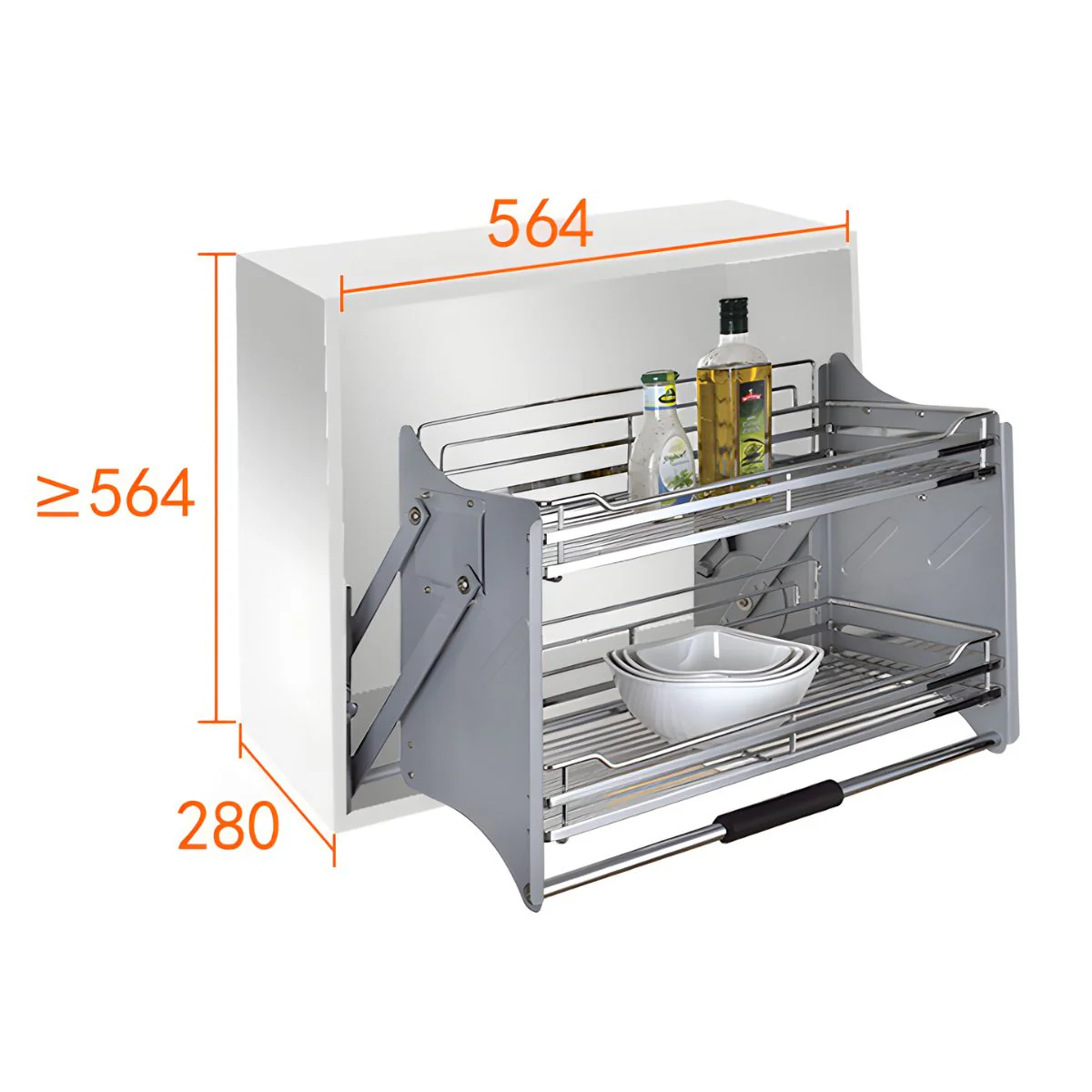 Organizadores Retráctiles Para Gabinetes Superiores. Estantes Abatibles De Cocina Doble Nivel. - Image 6