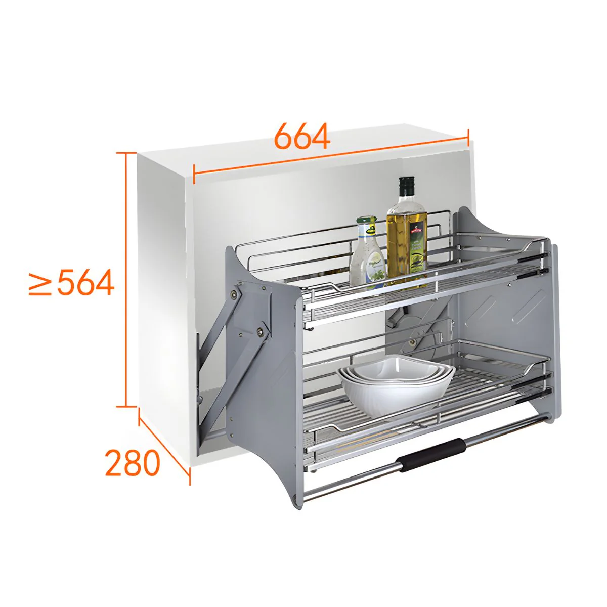 Organizadores Retráctiles Para Gabinetes Superiores. Estantes Abatibles De Cocina Doble Nivel. - Image 7