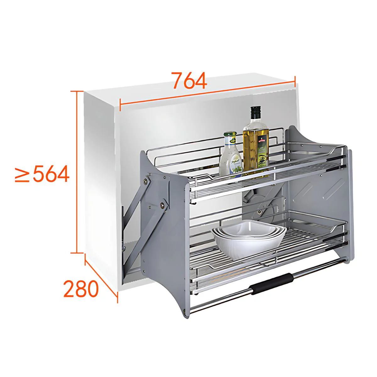 Organizadores Retráctiles Para Gabinetes Superiores. Estantes Abatibles De Cocina Doble Nivel. - Image 8