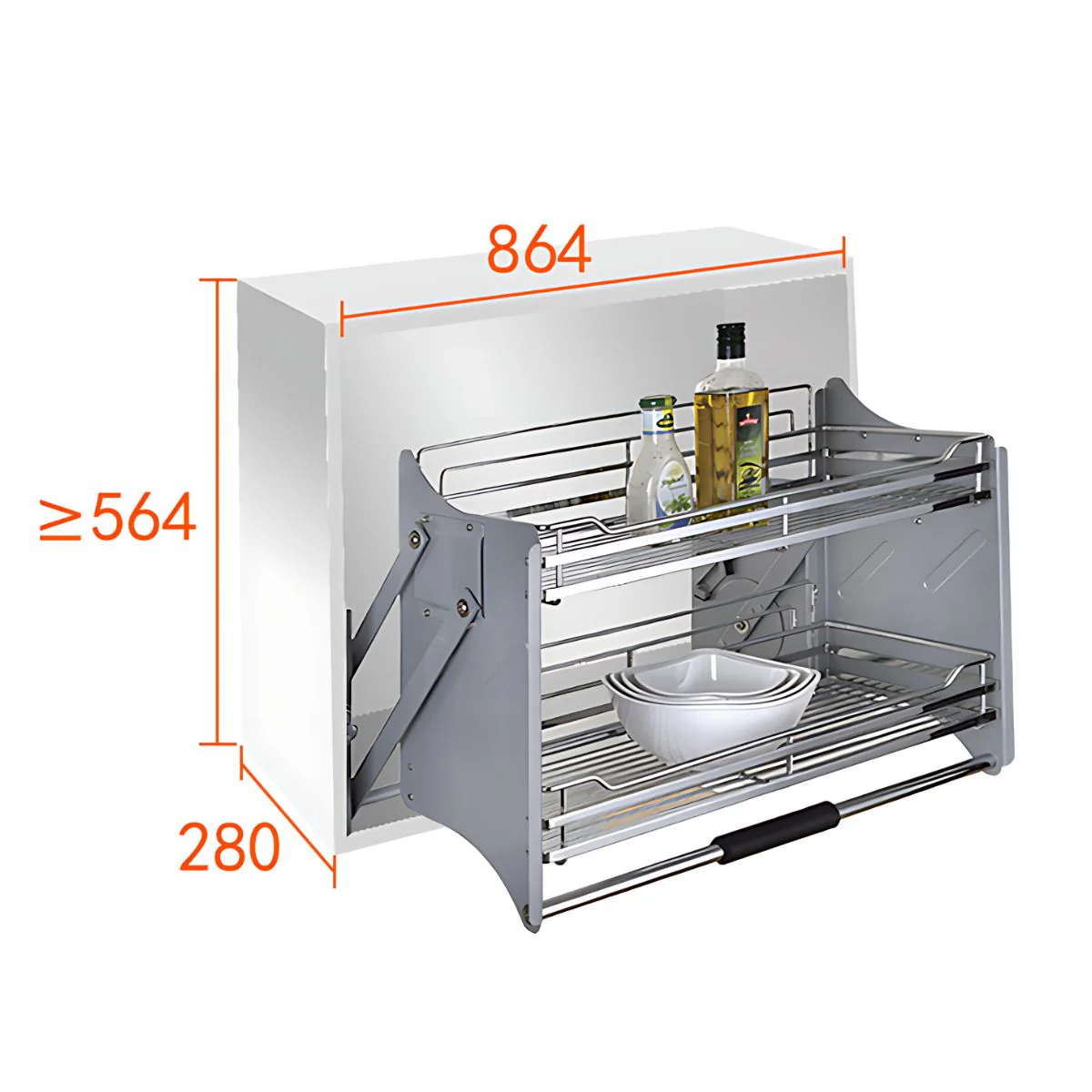 Organizadores Retráctiles Para Gabinetes Superiores. Estantes Abatibles De Cocina Doble Nivel. - Image 9