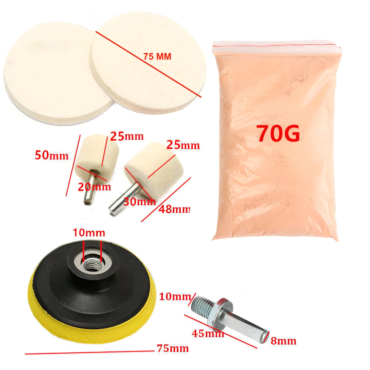 Óxido De Cerio Mas Kit Para Pulir Vidrio. 70Gr - Image 3
