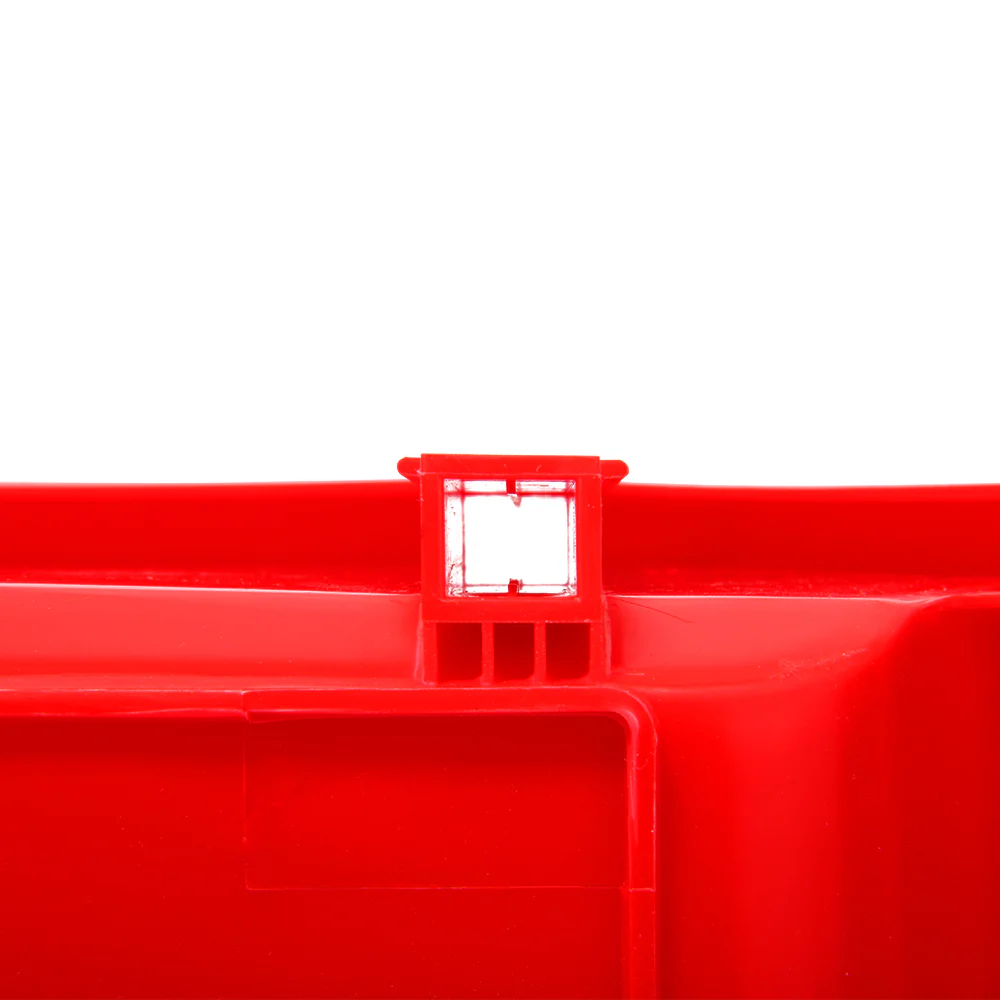 (Pack 8 Pzas) Cajas Apilables Encajables De Pin Mediana 300Anch*450 Profun.*175 Alto Mm. Color Rojo. - Image 3