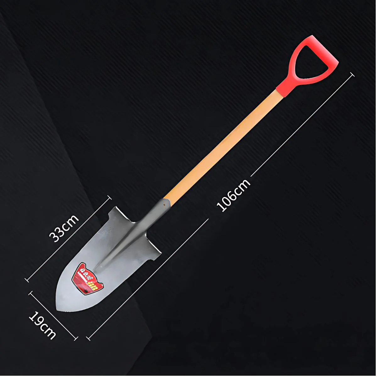Pala De Punta Con Mango De Madera 106 Cm Y Cabezal De Acero 33 Cm X 19 Cm. Ideal Para Jardinería Y Construcción. - Image 3