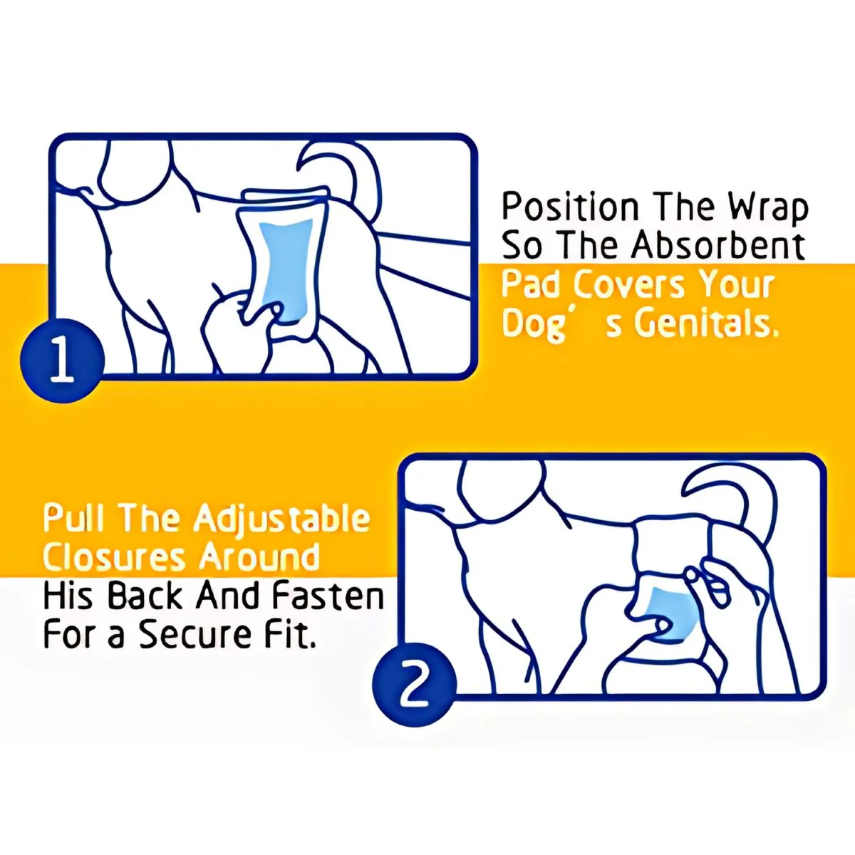 Pañales Desechables Para Perros Machos. Talla S (30-48Cm). Super Absorbente. (Pack De 12 Unidades) - Image 2