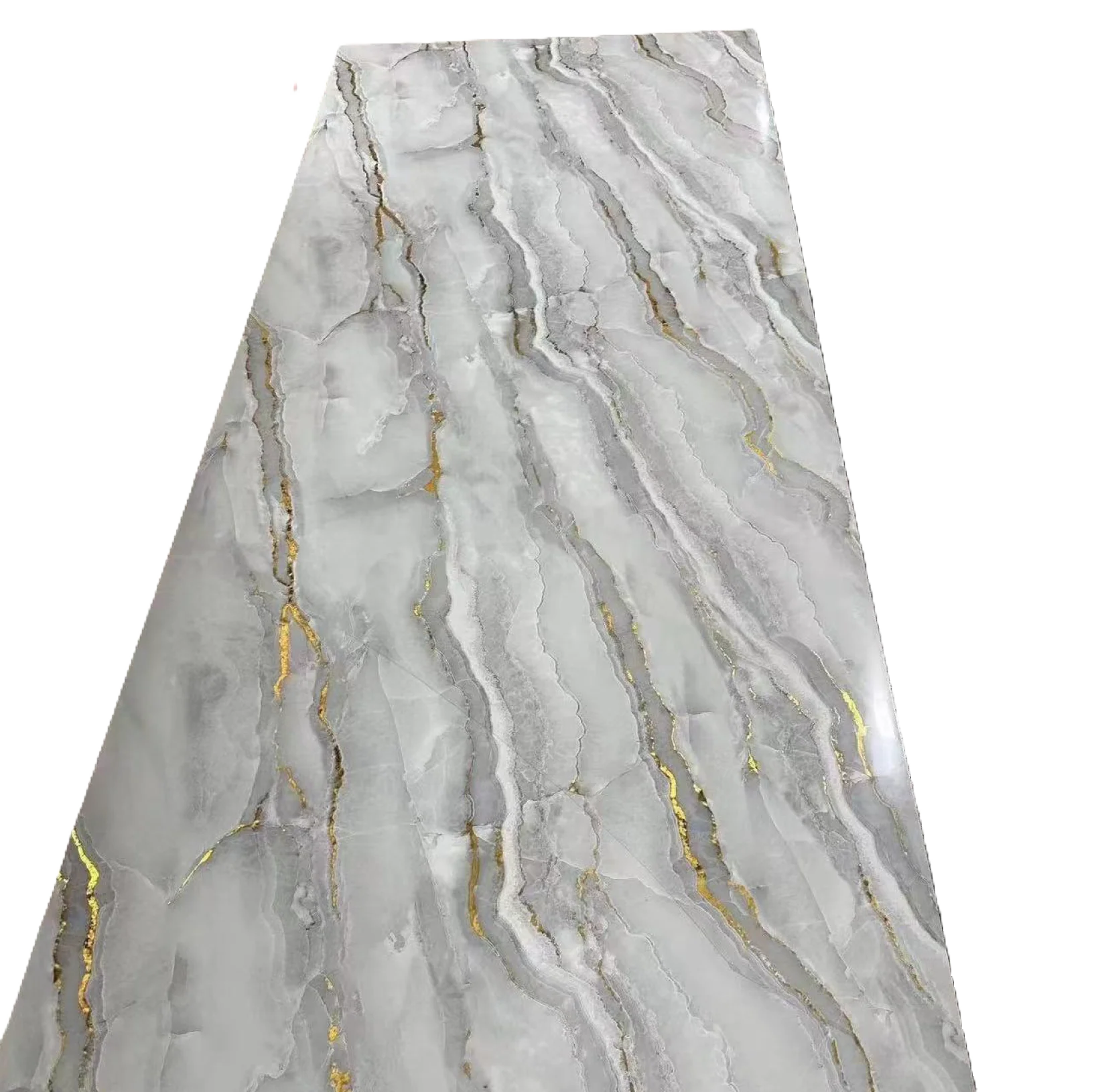 Panel Decorativo Mármol PVC  1.22 M X 2.80 M X 3 Mm Grey Gold. Láminas De PVC Para Paredes Y Techo. - Image 6