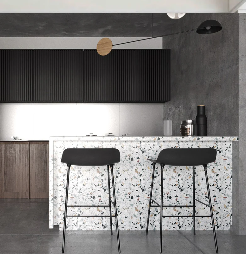 Panel Decorativo WPC Bambú 1.22 M X 2.80 M X 5 Mm Piedra Terrazo Brillante - Image 4