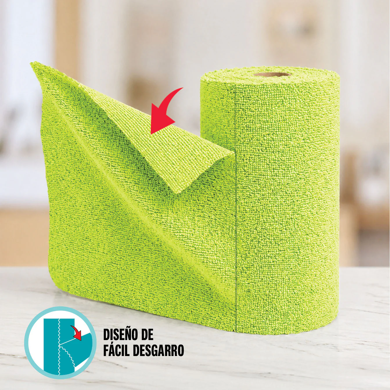Paños De Microfibra En Rollo De 52 Unidades (Toallas 22×22Cm). Trapos Súper Absorbentes Y Reutilizables Para Limpieza. - Image 2
