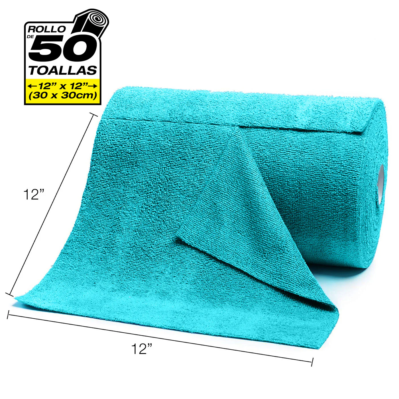 Paños De Microfibra Rollo De 50 Unidades Toallas 12”X12” (30X30cm). Trapos Super Absorbentes - Reutilizables - Image 5