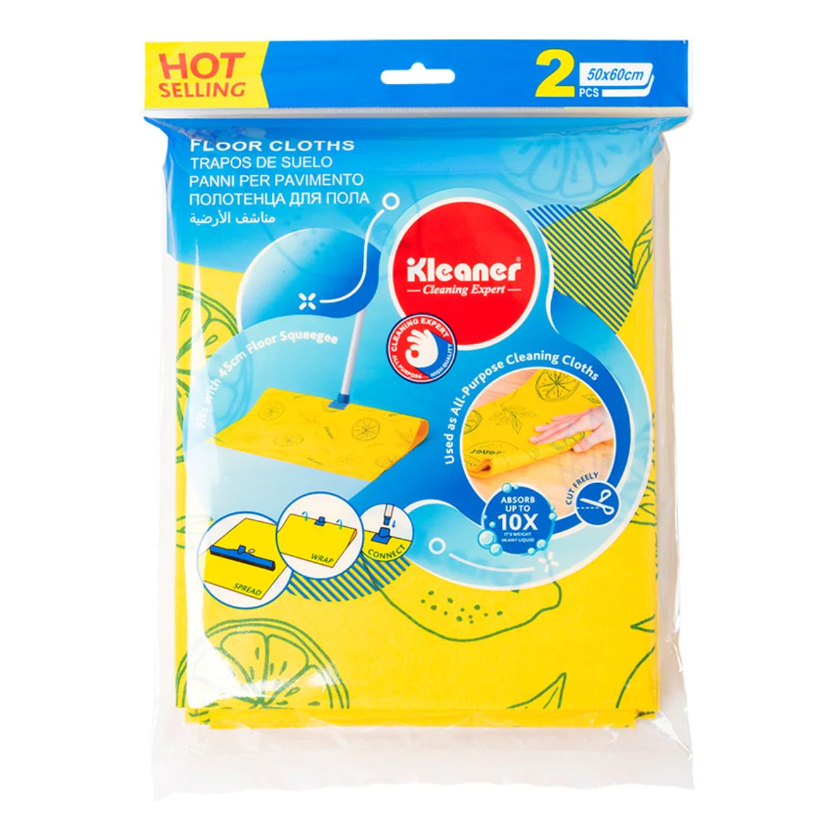 Paños Trapeadores Para Piso 50X60cm (Pack De 2 Unidades). Trapos Absorbentes Multiuso Para Limpieza De Suelos. Mop Pads Reutilizables. - Image 2