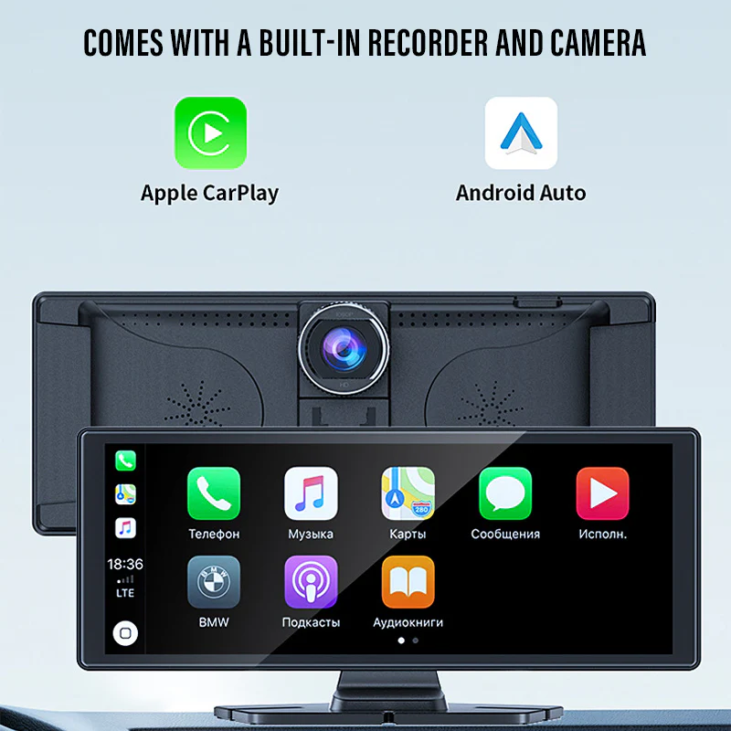 Pantalla Para Auto 9.25” Con Apple Carplay Y Android Auto. Dash Cam 4K Dual Con Wifi Y Cámara Trasera. Grabación UHD Con Pantalla Táctil. - Image 4