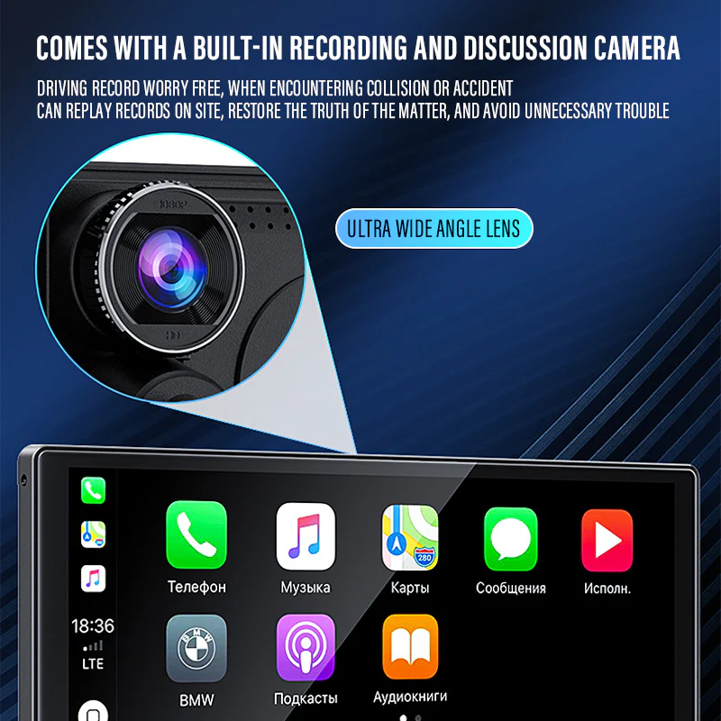 Pantalla Para Auto 9.25” Con Apple Carplay Y Android Auto. Dash Cam 4K Dual Con Wifi Y Cámara Trasera. Grabación UHD Con Pantalla Táctil. - Image 5