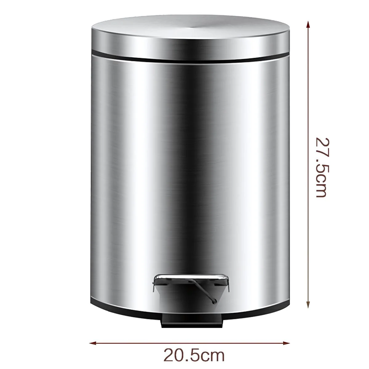 Papelera Con Pedal Acero Inoxidable 5L. Basurero Tinaco Antideslizante Y Con Tapa Para Baño U Oficina.