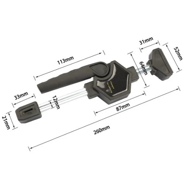 (Par) Abrazaderas De Mesa Perforadas Pinzas Para Ebanista  260Mm * 52Mm - Image 3