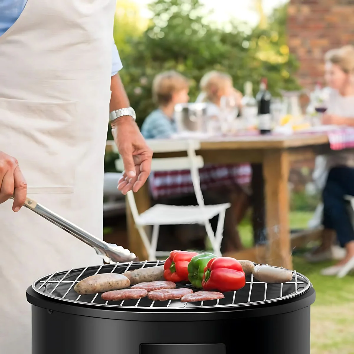 Parrilla Ahumador 3 En 1. BBQ Asador De Carbón Portátil Con Termómetro (51×40.5×80 Cm) Barbacoa. - Image 6