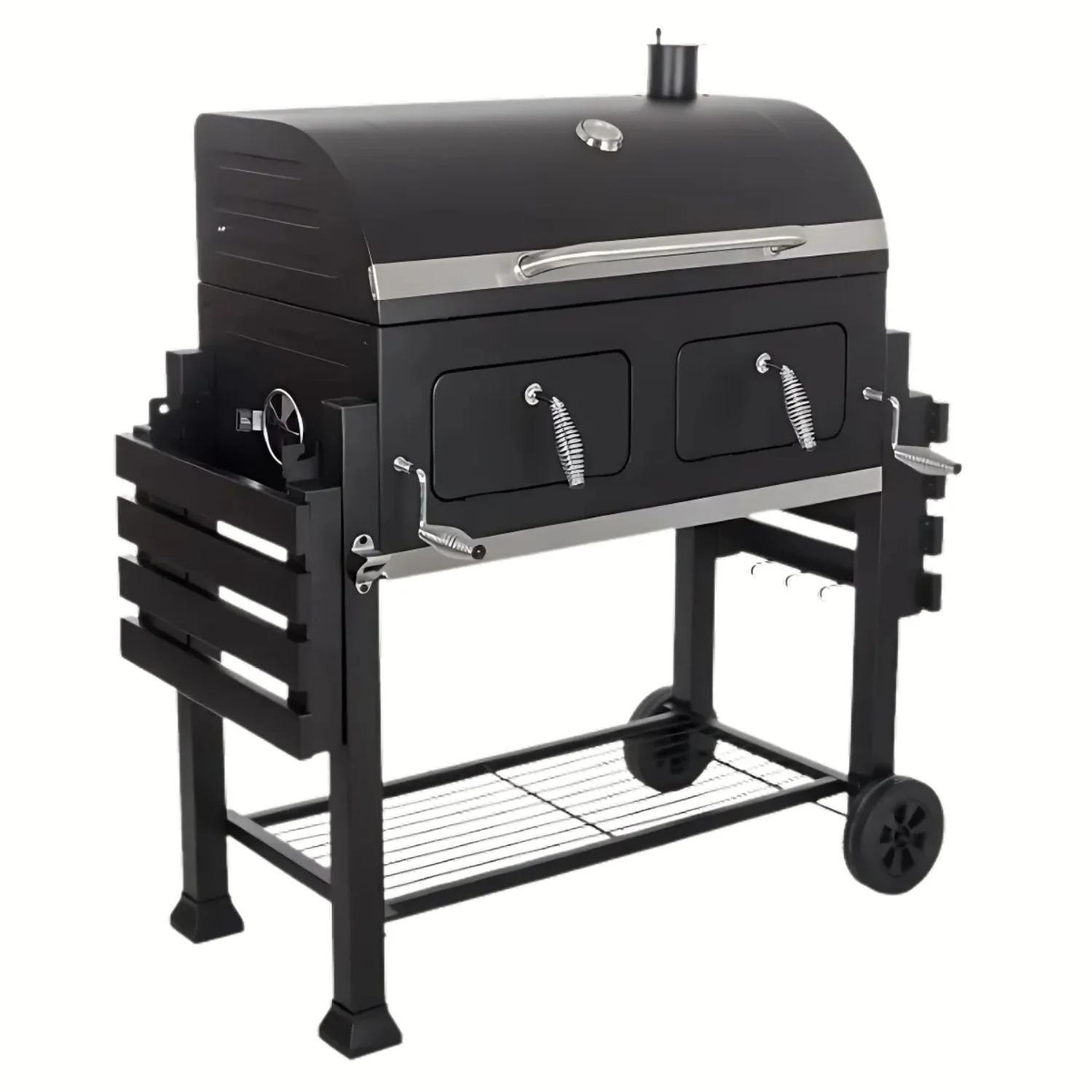 Parrilla BBQ De Hierro Con Ruedas 164X45x44cm Estilo Clásico Para BBQ Al Aire Libre. Asador De Carbón - Image 3