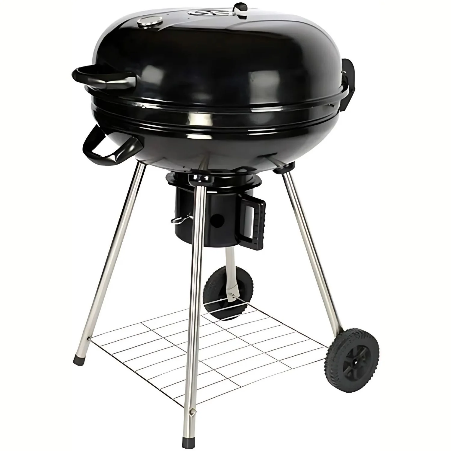 Parrilla De Carbón Redonda 22" 56X88 Cm Estilo Barbacoa Portátil De Hierro Con Termómetro Y Estante. Asador A Carbón - Image 3