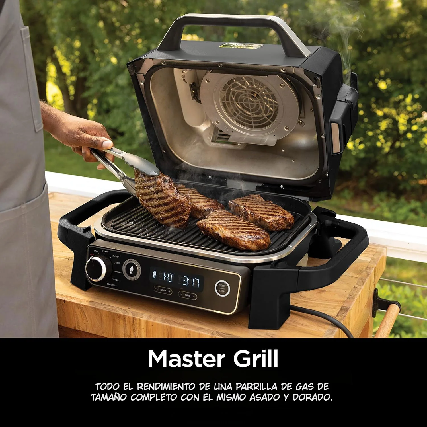 Parrilla Ahumador Exterior 7 En 1 Y Freidora De Aire Ninja Woodfire. Asador De Exterior Y Air Fryer OG701. - Image 3