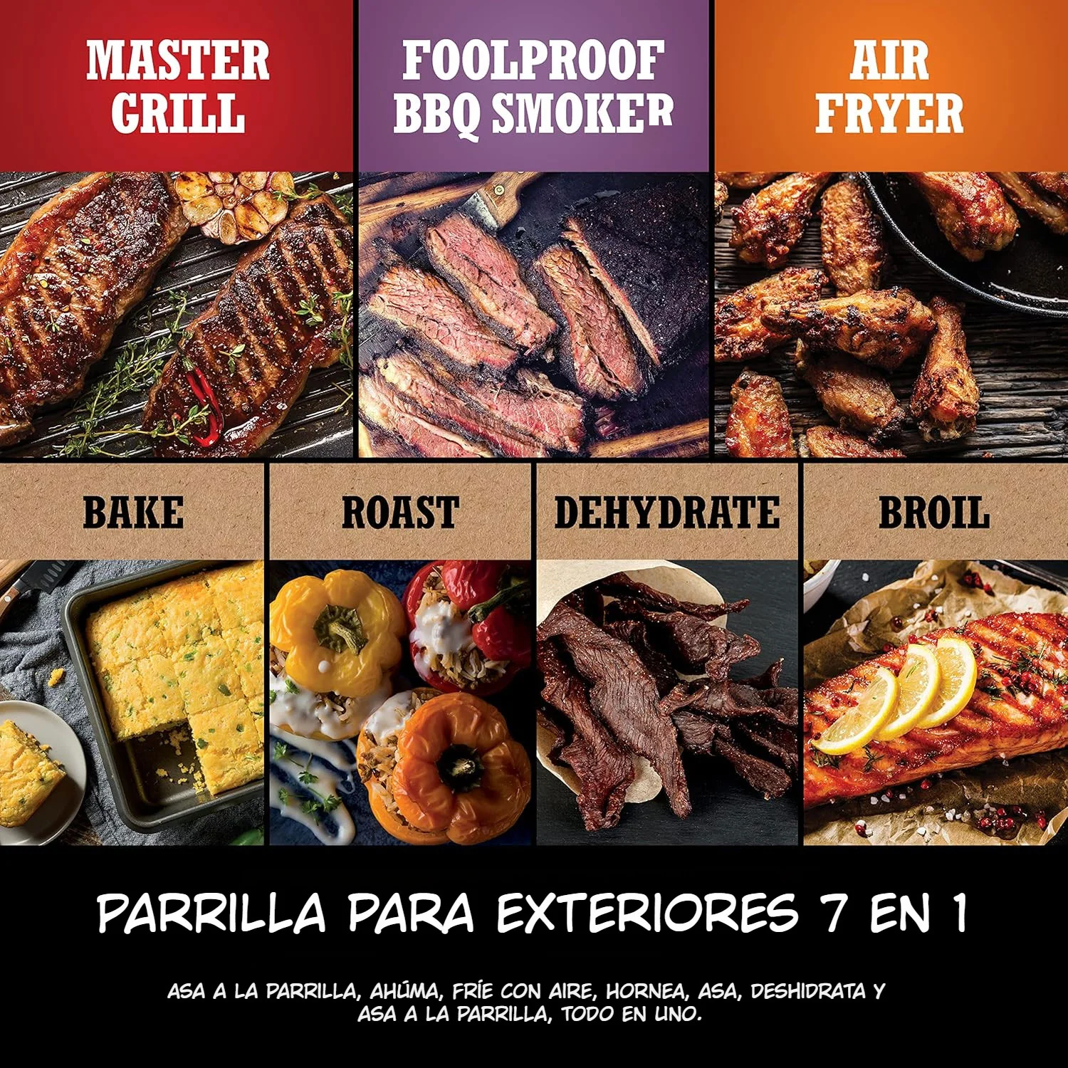 Parrilla Ahumador Exterior 7 En 1 Y Freidora De Aire Ninja Woodfire. Asador De Exterior Y Air Fryer OG701. - Image 4